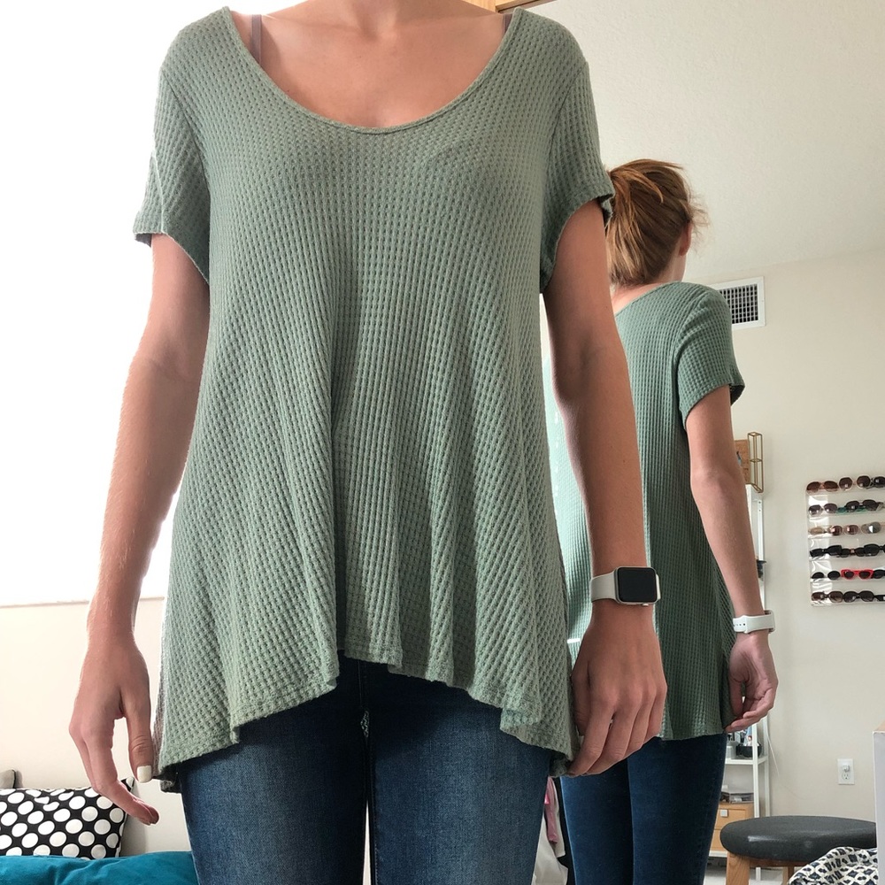 Green quilted soft shirt